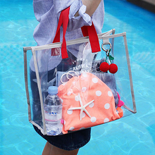 Transparent PVC Beach Bag Waterproof Handbags Clear Large Capacity Shoulder Bag Portable Handing Pocket Travel Storage Pouch 2024 - buy cheap