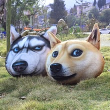 55 x 55 cm Big Size High Definition 3D Printed Huskies Akita dog Face Car And Sofa Seat / Back Cushion 2024 - buy cheap