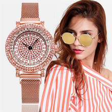 Fashion Women Watches Cool Luxury Fashion Full Fake Diamond Dial Watch Ladies Quartz Wrist Mesh Belt Watch Relogio Feminino /C 2024 - buy cheap