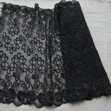 1M/lot Width 34cm exquisite black skin color embroidery mesh lace widened skirt swing baby clothes lace accessories SC230 2024 - buy cheap