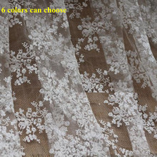 Algodão bordado de casamento vestido de renda largura de 1.4 M de, Cortina, Vestuário DIY acessórios 6 cores 2024 - compre barato