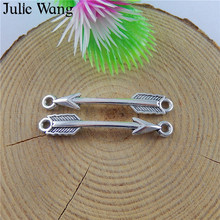 Julie Wang-conectores de plata antigua de aleación de flechas curvadas, 40 piezas, dijes para collares, colgantes, accesorios para hacer joyas 2024 - compra barato