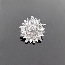 20 pçs 18*19mm moda liga de metal cristal strass cor prata flores conectores charme para fazer jóias 2024 - compre barato
