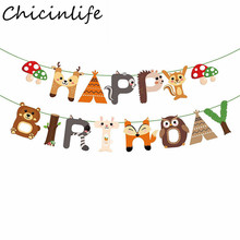 Chicinlife-decoração de festa para crianças, 1 conjunto, festa de feliz aniversário, safari, na selva, guirlanda, artigos de festa para decoração de bebê 2024 - compre barato