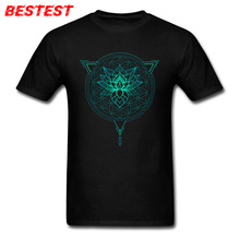 Men Tops Tees Mens Tshirt Guys T Shirts Cotton Clothes Lotus Flower of Life Mandala in Geometric Triangle T-shirts Drop Shipping 2024 - buy cheap