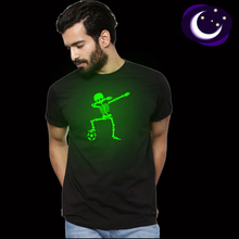 Хип-хоп флуоресцентные футбольные футболки с скелетом, мужские футболки в стиле панк, черные светящиеся мужские футболки с забавным черепом, светящиеся темные футболки 2024 - купить недорого