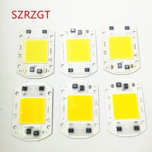 Lâmpada de led chip cob, lâmpada led chip 30w chip 110v 220v entrada inteligente ic apto para diy luz de inundação led branco quente e frio lâmpada de rua com 10 peças