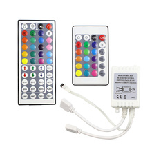 Controlador RGB de 12V, 24/44 teclas, Conector de 1 a 2 salidas de 4 pines, silenciador IR con mando a distancia para tira de luces LED RGB 3528 2835 5050 2024 - compra barato