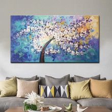 Flower canvas painting cuadros decoracion palette knife 3D texture acrylic painting Wall art Pictures For Living Room wall decor 2024 - buy cheap