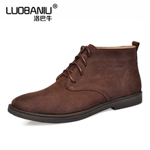 US SIZE 12 13 Nubuck Leather Casual Lace Up Desert Chukka Ankle Boots Mens Formal Dress Oxford Winter Cotton Shoes 2024 - buy cheap