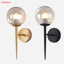 Modern Vintage Loft Single Heads Wall Light Black Gold led bedside bedroom staircase aisle E27 Edison Sconce Lamp AC85-265V 2024 - buy cheap