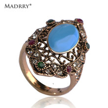 High Quality Enamel Oval Stone Finger Rings Trendy Retro Turkish Jewelry Ethnic Vintage Carved Anti Gold Crystal Aneis 3 Colors 2024 - buy cheap