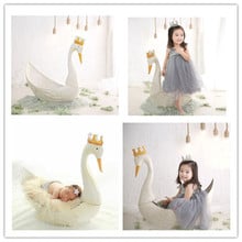 Newborn photography props cute white swan props gifts lovely baby props studio photo props 2024 - buy cheap