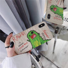 Cartoon Cute Dinosaurs Animals Phone Case For iPhone 6 6s 7 8 Plus Luxury Protective Cover For iPhone X XR XS Max Hard PC Coques 2024 - buy cheap