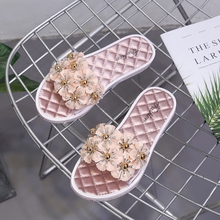 slippers women summer transparent flower jelly slides woman crystal studes open toe beach shoes ladies floral flip flops 2018 2024 - buy cheap