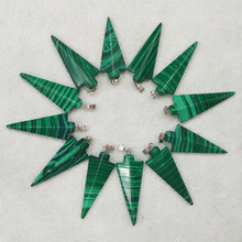 Wholesale 12pcs/lot good quality malachite stone arrow shape charms pendants for necklace jewelry making  free shipping 2024 - buy cheap