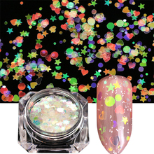 1pcs Shiny Nail Glitter Flakes Mixed AB Sequins Star heart Moon Acrylic Symphony Paillette Nail Dip Decorations Manicure JI680 2024 - buy cheap