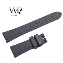 Rolamy 22mm Black Soft And Comfortable Waterproof Silicone Rubber Replacement Wrist Watch Band Strap without Clasp For Tudor 2024 - buy cheap