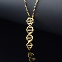 1 Piece Fashion Silver Color Science Biology DNA Pendant Long Necklace Boho Chain Statement Necklaces Women Jewelry Girls Gifts 2024 - buy cheap