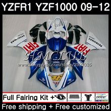 Carenados azules y blancos para YAMAHA, piezas para YAMAHA YZF-1000, YZF, R1, 2009, 2010, 2011, 2012, 9HC.9, YZF-R1, YZF, 1000 R, 1, YZF1000, YZFR1, 09, 10, 11, 12 2024 - compra barato