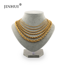 Jin Hui African fashion width 2 5 6 8mm length 45 50 60cm Men Gold color Necklaces Women give boy friends Jewelry Birthday Gift 2024 - buy cheap