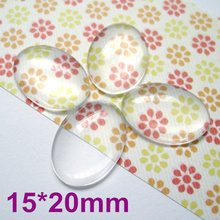 100pcs/lot, Good Quality 15X20mm Dome Oval Transparent Clear Magnifying Glass Cabochon 2024 - buy cheap