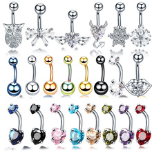 1PC Steel Belly Button Rings Crystal Piercing Navel Heart Style Piercing Navel Earring Belly Piercing Sex Body Jewelry Piercings 2024 - buy cheap