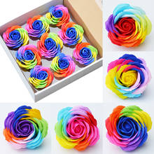 9pcs big 8cm colorful soap rose artificial flower heads Wedding decoration Valentines Day gift soap flower heads fake flower 2024 - buy cheap