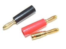 Conector de plugue banana alto-falante 4mm, conector de placa de ouro 45mm preto e vermelho com 100 peças 2024 - compre barato