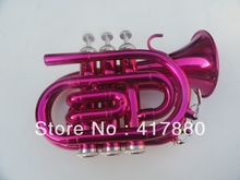 Trompete vermelho rosa de alta qualidade, instrumento musical de bolso bb com estojo frete grátis 2024 - compre barato