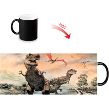 Dinosaur Print Color Change/Changing Ceramic  Mug Heat Sensitive Porcelain magic Mugs Coffee Tea Milk Cups 2024 - buy cheap