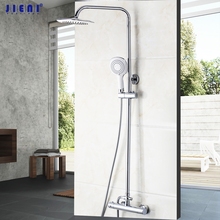 Jieni-ducha de chuva com fixação na parede, conjunto de torneiras termostáticas, ducha de mão com abs, aço inoxidável, top spray 2024 - compre barato