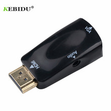 Переходник Kebidu «Папа-мама» HDMI-совместимый к VGA с аудиокабелем для ПК, ноутбука, планшета, поддержка 1080P HDTV-адаптера 2024 - купить недорого