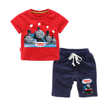 Thomas and Friends 2019 Summer Fashion Casual Short Sleeve O-neck  New  clothesThomas Short Sleeve Cotton T-Shirt + Pants  Suit 2024 - buy cheap