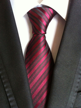 8cm New fashion tie Classic men formal necktie black with red diagonal stripes Woven gravata 2024 - buy cheap