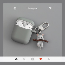 Funda de silicona de gato para Apple Airpods 1 2, accesorios, funda protectora, bolsa, caja de auriculares, regalos del anillo para llaves de dibujos animados 2024 - compra barato
