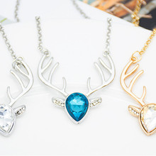 Zircon Love heart Elk Head Small Art Elf Antlers pendant Necklace Animal Fox Christmas Deer Necklace Lucky Amulet Jewelry 2024 - buy cheap