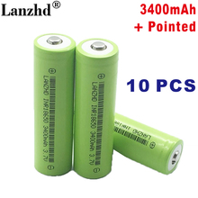 10PCS 2019 Protected Original 18650 INR18650 3400mAh Rechargeable Li-lon battery with Pointed  3.7V batteries For Flashlight 2024 - buy cheap