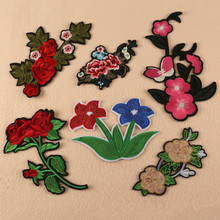 New arrival 5 pcs flowers Embroidered patches iron on popular Jeans Motif Applique phone fabric clothing embroidery accessory 2024 - buy cheap