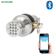 RAYKUBE-perilla de cerradura electrónica, con Bluetooth, código Digital, cerradura de puerta, aplicación, contraseña, sin llave 2024 - compra barato