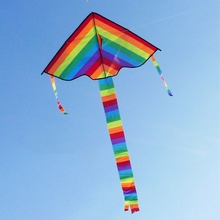Новинка, длинный хвост, Радужный воздушный змей, летающие игрушки, воздушный змей для детей 2024 - купить недорого