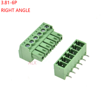 10SETS 15EDG 6pin 3.81MM pitch RIGHT ANGLE screw terminal block connector 3.81 6 pin PLUG + bending PIN HEADER SOCKET for pcb 2024 - buy cheap