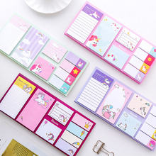 Sumikko Gurashi Memo Pad Cartoon Cute Unicorn Sticky Notes Multi Folding Writing Pads Label Mark Kawaii Stationery School Supply 2024 - buy cheap