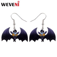WEVENI Accessories Acrylic Halloween Anime Bat Earrings Drop Dangle Novelty Animal Jewelry For Women Girls Bijoux Party Dropship 2024 - buy cheap