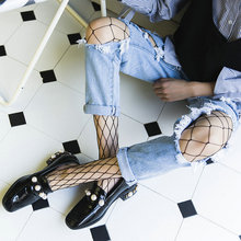Alta calidad mujer huecos pantimedias Sexy negro medias de malla Jeans Stretch Fondo medias red Calcetines 2024 - compra barato