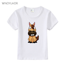 Cartoon Horse TShirt Kids Clothes Boys T-Shirts Toddler Short Sleeve T Shirts For Girls Baby Tops Tees 2-9 Years 2024 - buy cheap