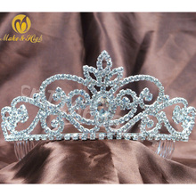 Women Wedding Bridal Tiara and Crown 3" Austrian Rhinestone Crystal Girls Tiara W/ Hair Combs Pageant Prom Hair Jewelry TC052 2024 - buy cheap