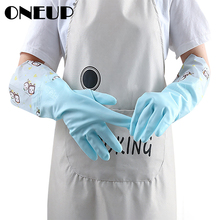 ONEUP Waterproof Household Glove Rubber Warm Gloves for Washing Dishwashing Cleaning Dust Magic Silicone Gloves Kitchen Helper 2024 - buy cheap