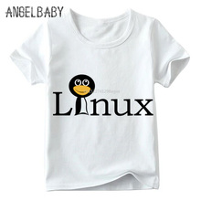 Boys and Girls The LINUX Penguin Print Funny T shirt Kids Summer Short Sleeve White Tops Children Casual T-shirt,ooo800 2024 - buy cheap