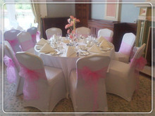 100 piezas silla Rosa faja boda-silla organza arco banquete silla faja para bodas 2024 - compra barato